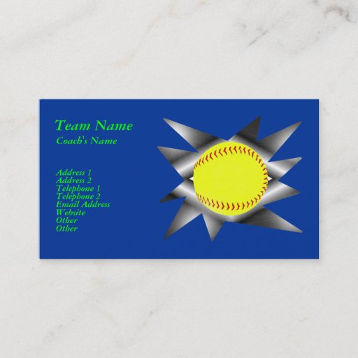 Customizable Fastpitch Softball Business Card
