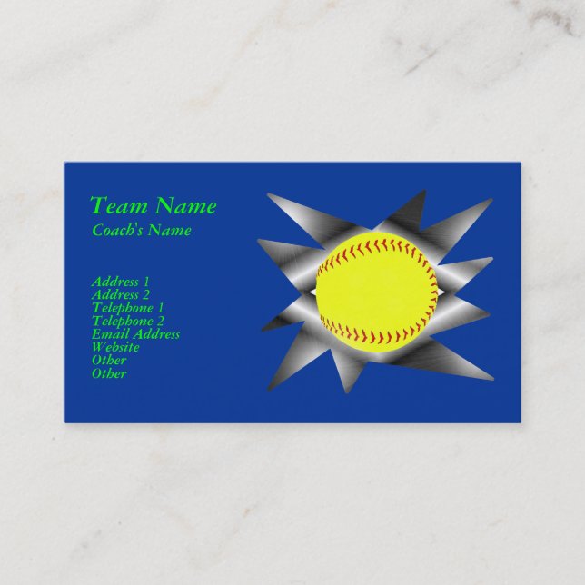 Fastpitch Softball Business Card (Front)