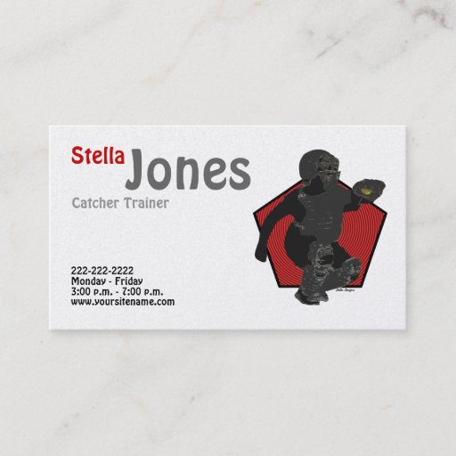 Customizable Fastpitch Softball Catcher's Profile Cards Business Card Templates
