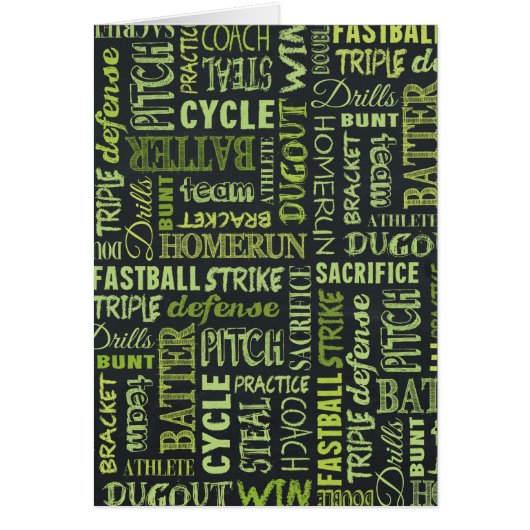 Fastpitch Softball Chalkboard Terms Cards (Front)