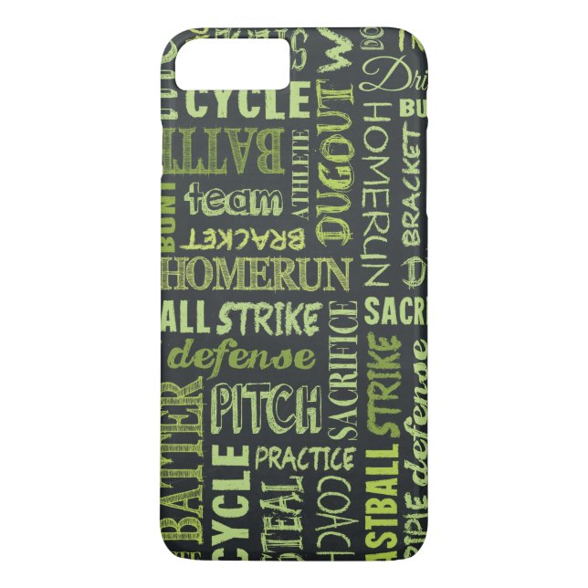 Fastpitch Softball Chalkboard Terms Case-Mate iPhone Case (Back)