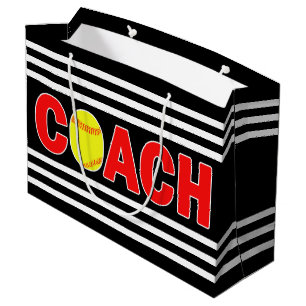 Fastpitch Softball Coach Custom Team Color Sports Large Gift Bag