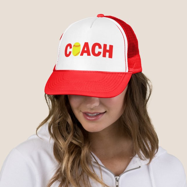 Fastpitch Softball Coach Fun Sports Trucker Hat (In Situ)
