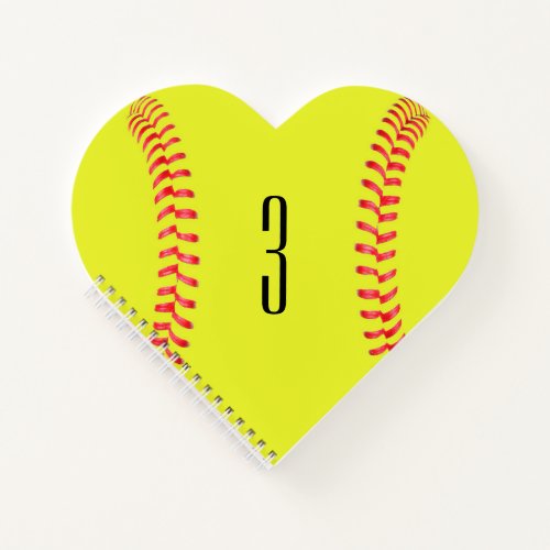 Fastpitch Softball Custom Heart Shaped Notebook