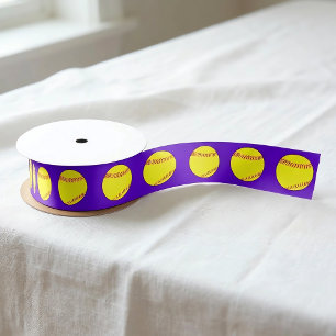 Fastpitch Softball Custom Team Color Sports Party Satin Ribbon
