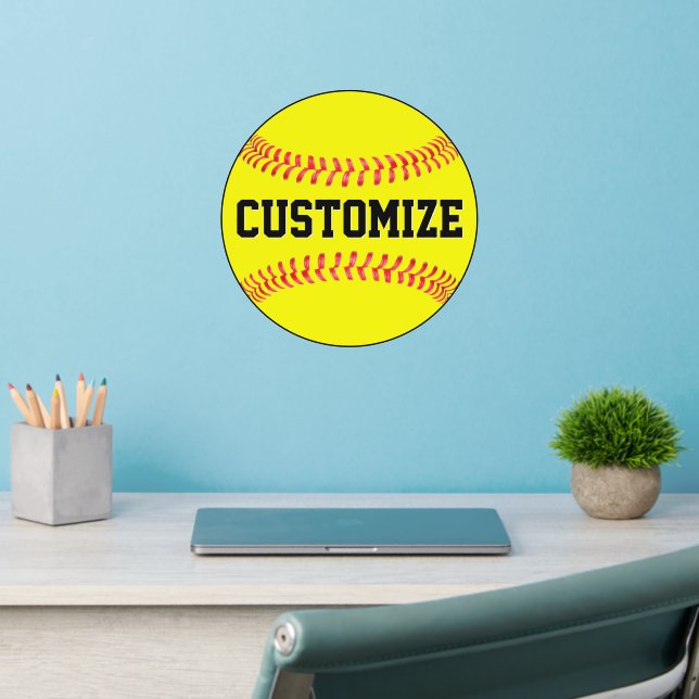 Fastpitch Softball Custom Team or Player Name Wall Decal (Home Office 2)