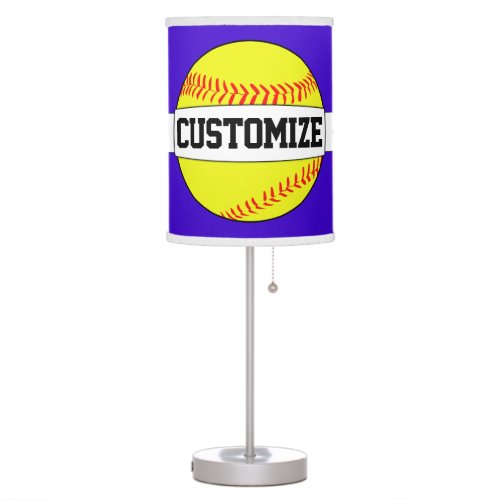 Fastpitch Softball Custom Text and Color Sports Table Lamp