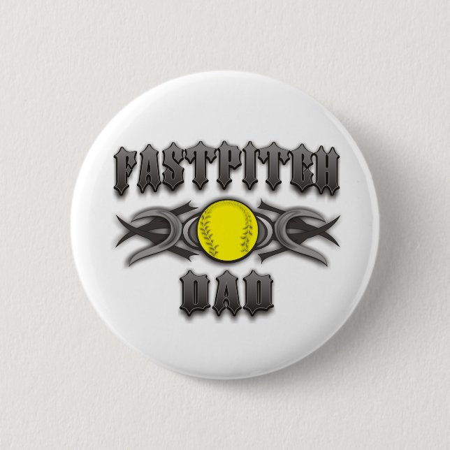 Fastpitch Softball Dad Tribal Button (Front)