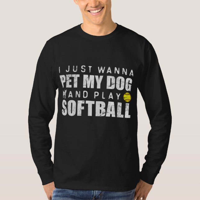 Fastpitch Softball Funny Dog T-Shirt (Front)