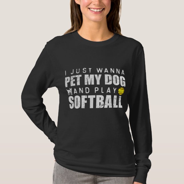 Fastpitch Softball Funny Dog T-Shirt (Front)