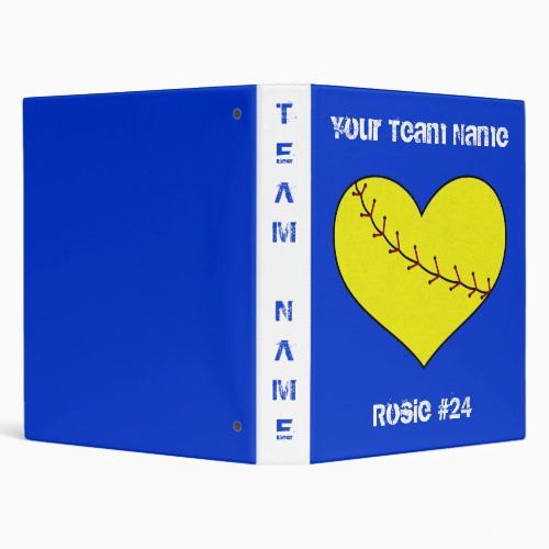 Fastpitch Softball Heart Binder