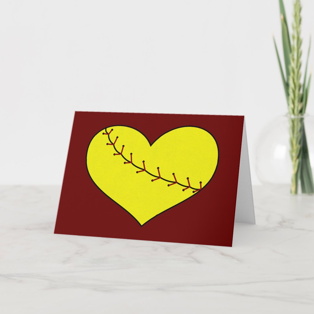 Fastpitch Softball Heart Card Zazzle
