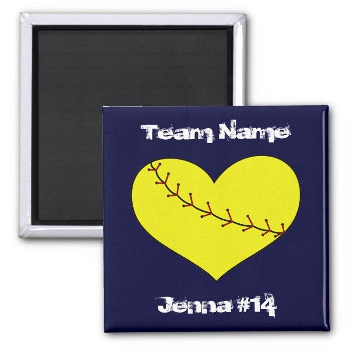 Fastpitch Softball Heart Magnet