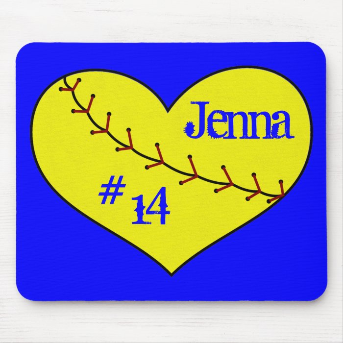 Fastpitch Softball Heart Mouse Pad