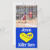 Fastpitch Softball Heart Photo Card (Front)