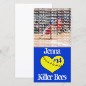 Fastpitch Softball Heart Photo Card (Front/Back)