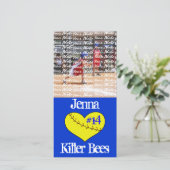 Fastpitch Softball Heart Photo Card (Standing Front)