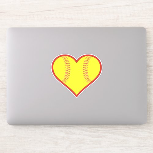 Fastpitch Softball Heart Shape Decorative Sports Sticker