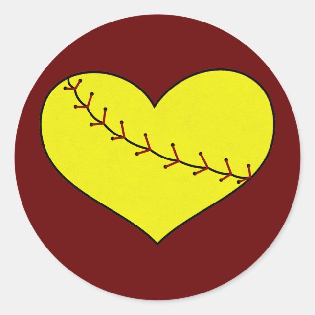 Fastpitch Softball Heart Stickers (Front)