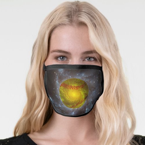 Fastpitch Softball in Outer Space Face Mask