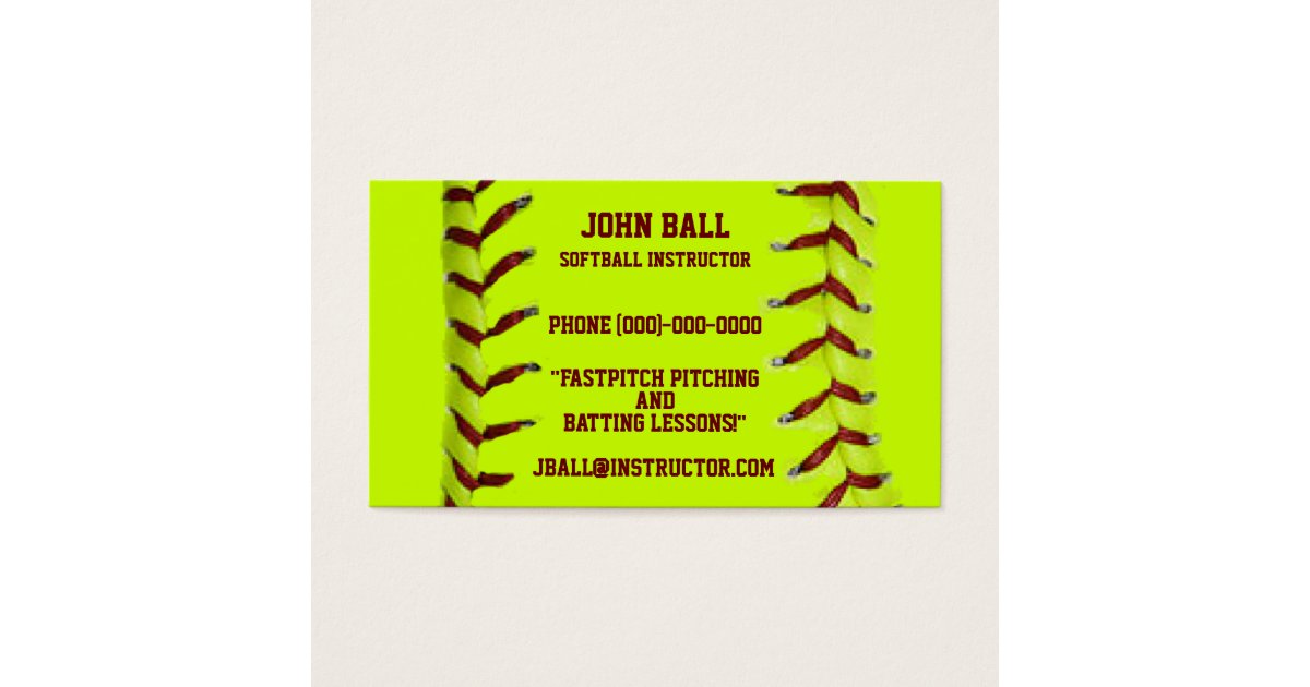 Fastpitch Softball Instructor Business Card Zazzle