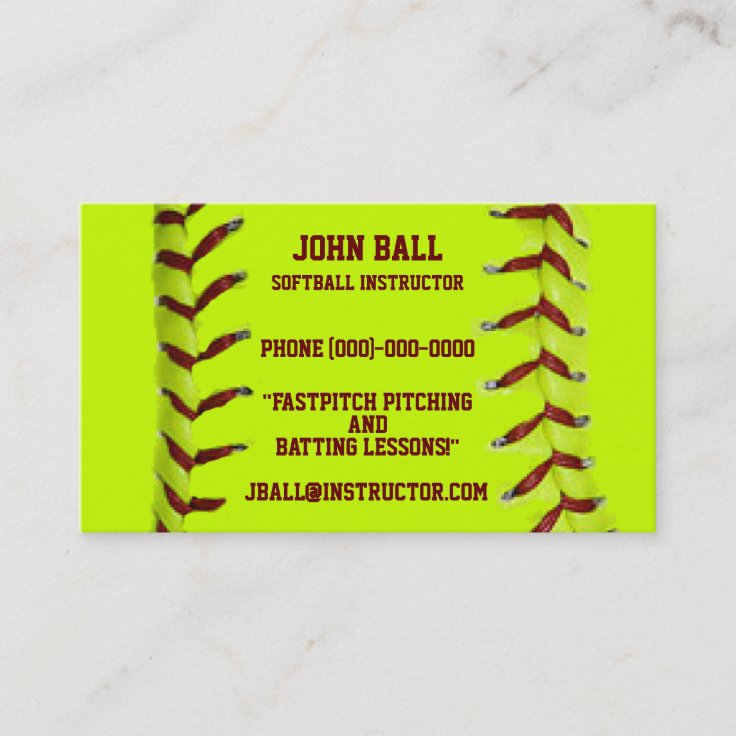 Fastpitch Softball Instructor Business Card Zazzle