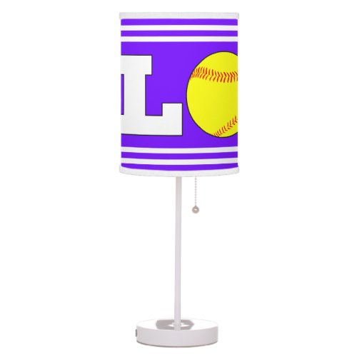 Fastpitch Softball LOVE Custom Team Color Sports Table Lamp