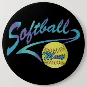 Fastpitch Softball Mom Athletic Tail Button