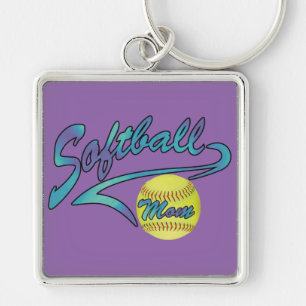 Fastpitch Softball Mom Athletic Tail Keychain