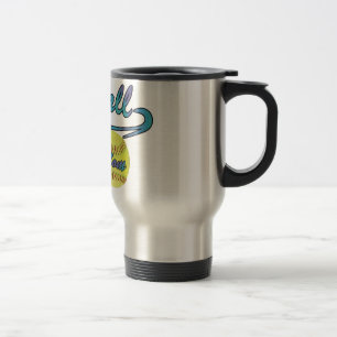 Fastpitch Softball Mom Athletic Tail Travel Mug