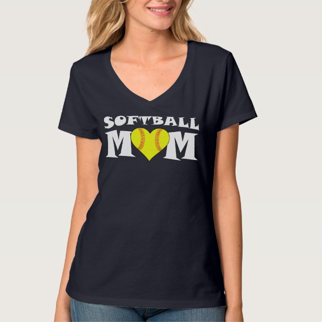 Fastpitch Softball Mom Cute Women's Sports V-neck T-Shirt (Front)