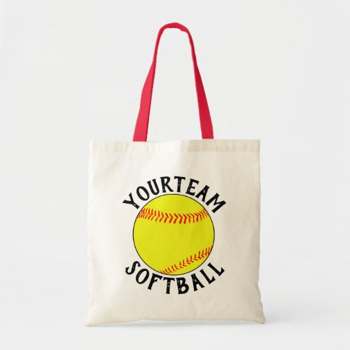 Fastpitch Softball Mom Fan Custom Team Name Sports Tote Bag