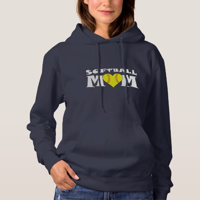 Fastpitch Softball Mom Player Name & Number Hoodie (Front)