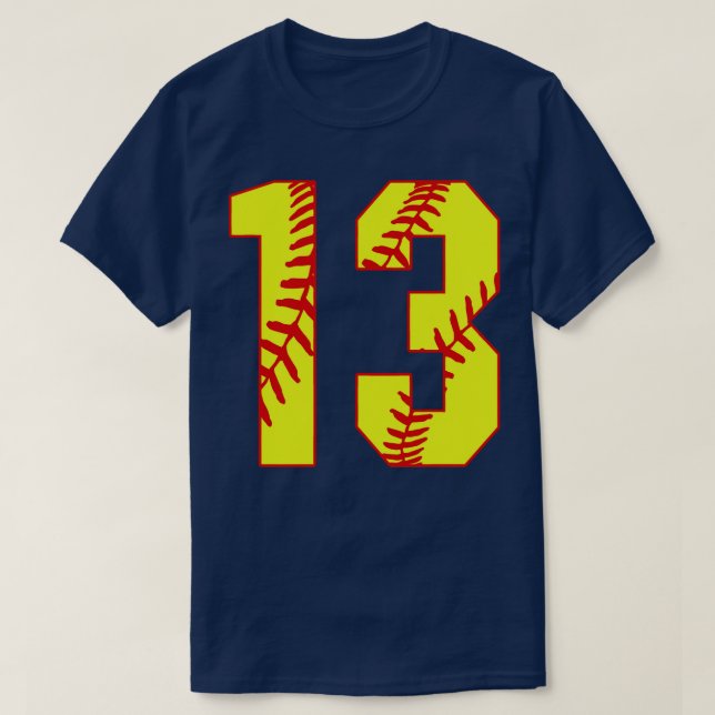 Fastpitch Softball Number 13 13 Softball Shirt Jer (Design Front)