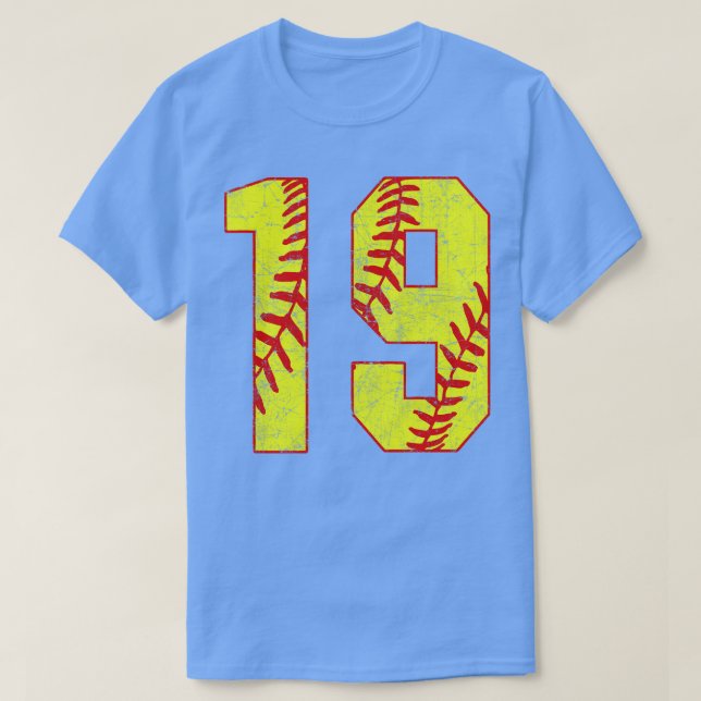 Fastpitch Softball Number 19 19 Softball  Jersey U T-Shirt (Design Front)