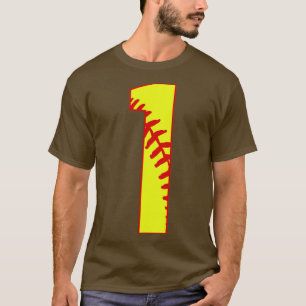 Fastpitch Softball Number 1 1 Softball Jersey Fav T-Shirt