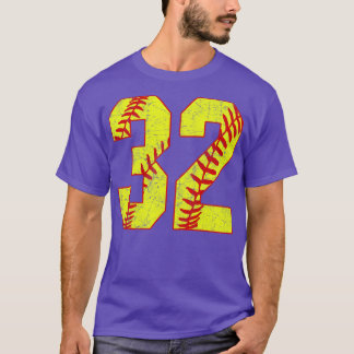 Fastpitch Softball Number 32 32 Softball Jersey U T-Shirt