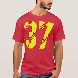 Fastpitch Softball Number 37 37 Softball  Jersey U T-Shirt