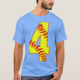 Fastpitch Softball Number 4 4 Softball Jersey Uni T-Shirt