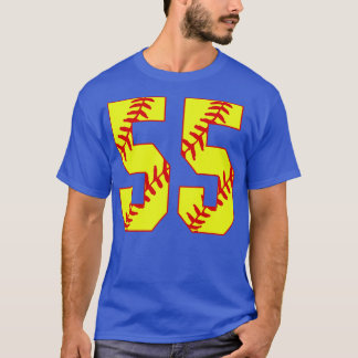Fastpitch Softball Number 55 55 Softball Jersey U T-Shirt
