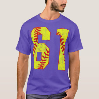 Fastpitch Softball Number 61 61 Softball Jersey U T-Shirt