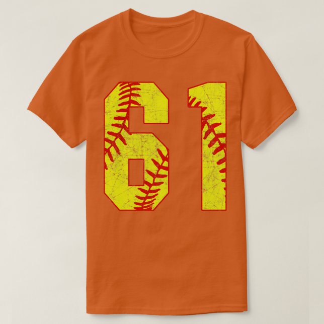 Fastpitch Softball Number 61 61 Softball Shirt Jer (Design Front)