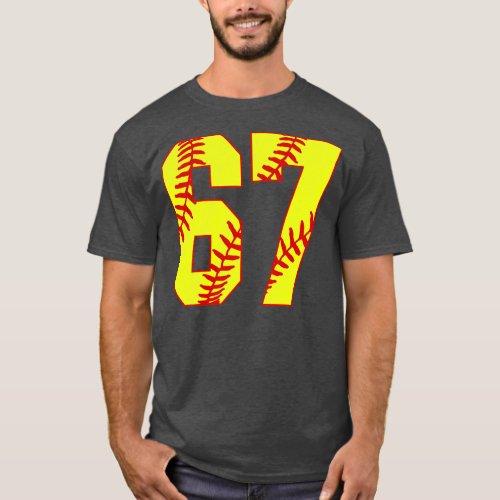 Fastpitch Softball Number 67 67 Softball Shirt Jer