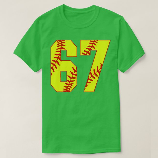 Fastpitch Softball Number 67 67 Softball Shirt Jer (Design Front)