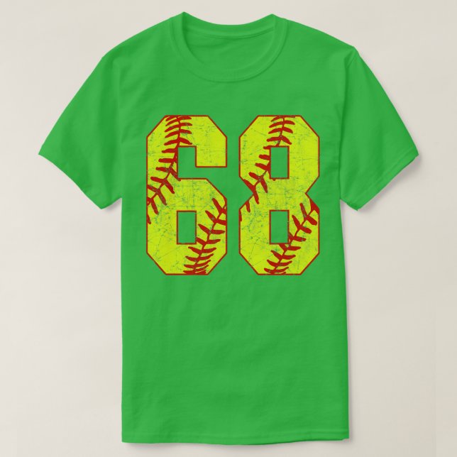 Fastpitch Softball Number 68 68 Softball Shirt Jer (Design Front)