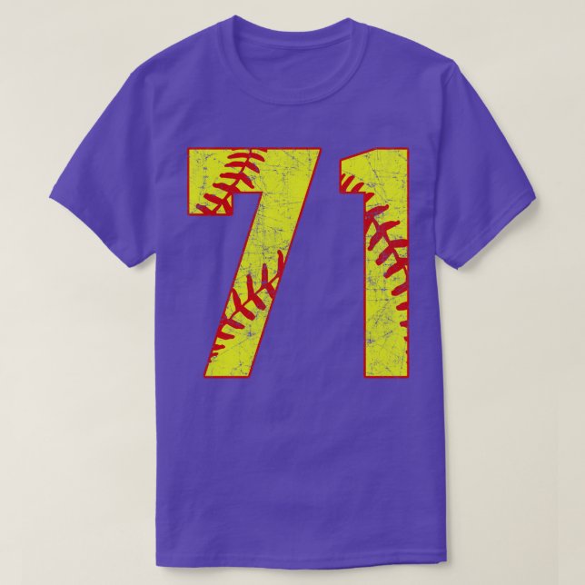 Fastpitch Softball Number 71 71 Softball  Jersey U T-Shirt (Design Front)