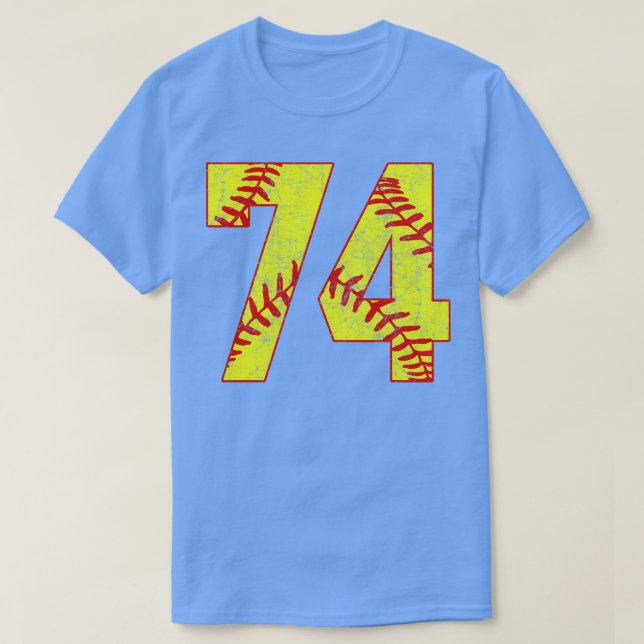 Fastpitch Softball Number 74 74 Softball Shirt Jer (Design Front)