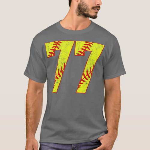 Fastpitch Softball Number 77 77 Softball Shirt Jer