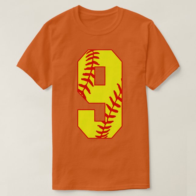 Fastpitch Softball Number 9 9 Softball  Jersey Uni T-Shirt (Design Front)
