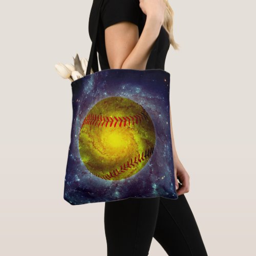 Fastpitch Softball Outerspace Galaxy Unique Sports Tote Bag